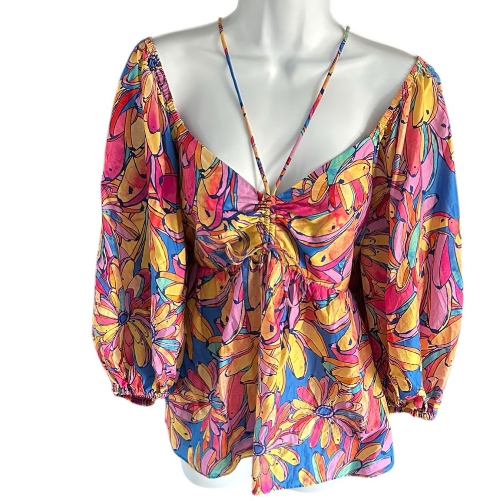 FARM for Anthropologie | Balloon Sleeve Blouse Sz L EUC - Picture 4 of 15